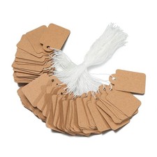 100 pcs White Paper Price Tags, Jewelry Price Tags with String attached
