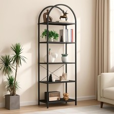 Wood Metal Bookcase Bookshelf 4/5 Tier Storage Display Shelving Unit industrial