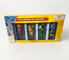 DC Comics Collector Glass Set 10 oz Superman Batman Wonder Woman Dishwasher Safe
