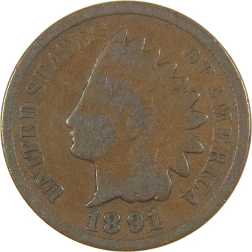 1891 Indian Head Cent G Good Penny 1c Coin