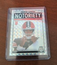 2025 Panini Mosaic Shedeur Sanders Notoriety Silver Prizm Rookie (RC) #13 Browns