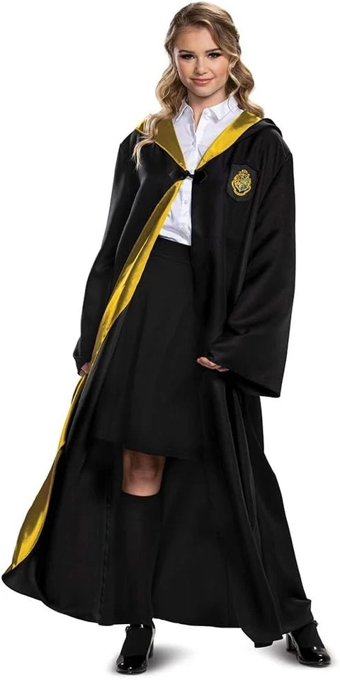 Disguise Harry Potter Hogwarts Deluxe Robe Black Gold Hufflepuff Adult Unisex M - Image 3 of 4