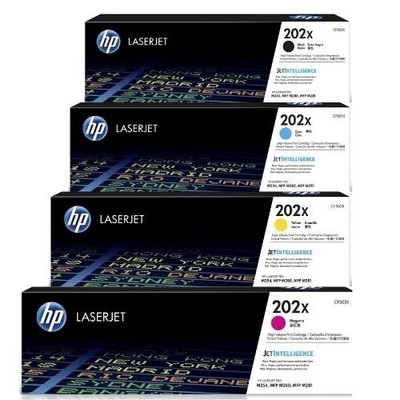HP 202X High-yield Toner Cartridge Set 4 B,C,Y,M | Works with HP Color LaserJet