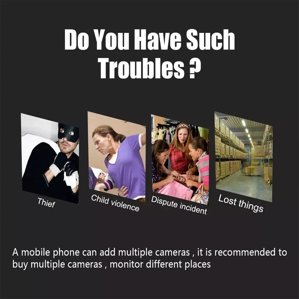 1080P HD Mini IP Kamera Wireless WLAN WiFi Camera Überwachungkamera Cam P2P DHL - Bild 4 von 4