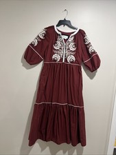 Anthropologie Gretel Embroidered Dress Size X Small