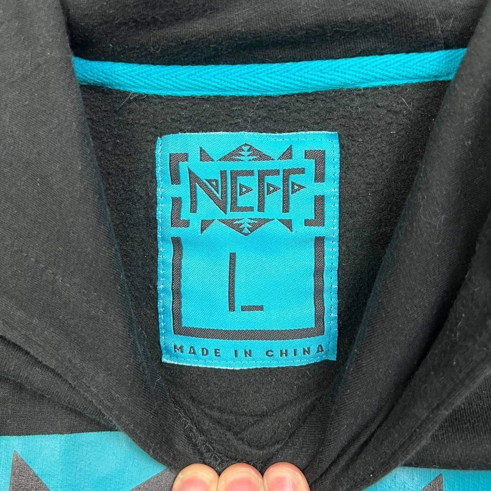 Neff Hoodie Men Large Black Aztec Print Pullover Long Sleeve Outdoor L - Image 3 of 4