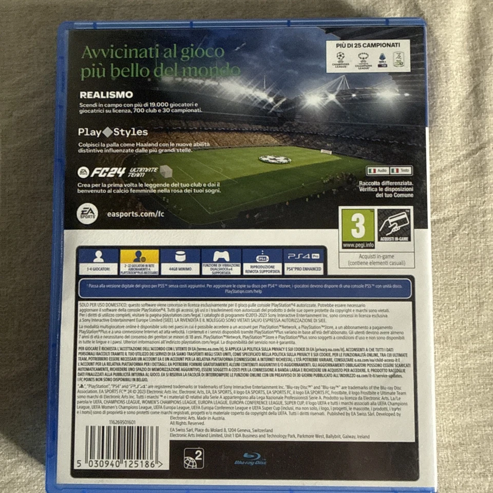 Gioco FC 24 EA Sports per Sony PS4 Playstation 4 - Disco + Custodia Inclusi, foto 2 di 2