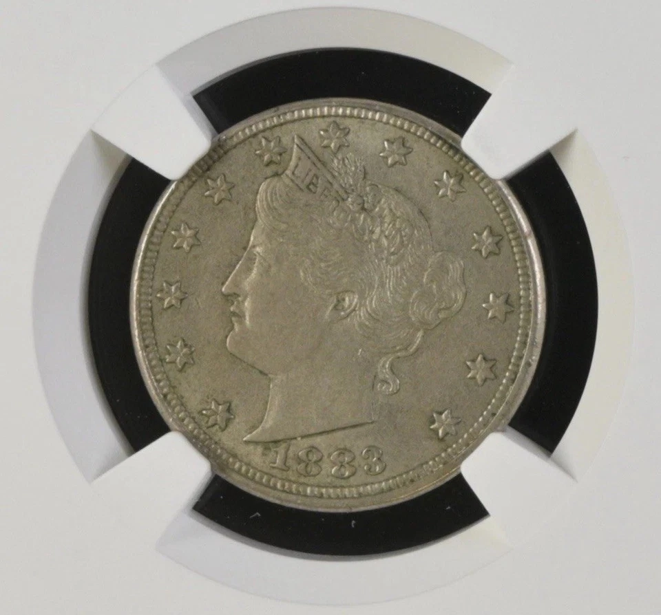 1883 Liberty Head V Nickel “No Cents” • NGC MS61 • First Year Philadelphia - Image 3 of 4