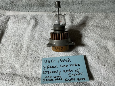 #ad USN 1B42 Spark Gap tube 1 B42 With Socket MICROWAVE RADAR Glass Tipped RARE VTG $79.99