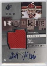 2009-10 SPx Rookie Auto Jersey 794/799 Antti Niemi #172 Auto 3y4