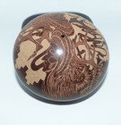 Santa Clara Pueblo Sgrafitto Two Warrior Seedpot By Paul Naranjo — photo 2