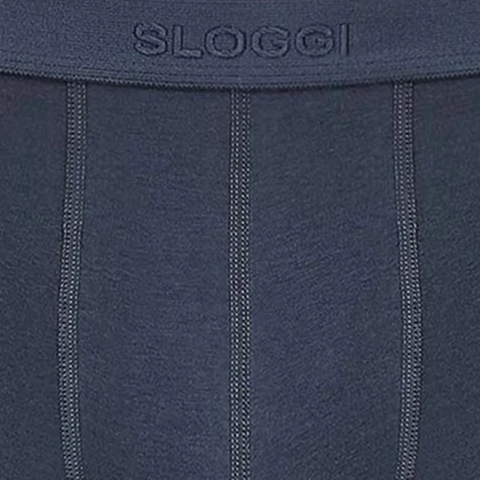 Sloggi Hombre Boxer Shorts, 2er Paquete - 24/7 , Algodón, Liso AZUL S (Pequeño) - Imagen 3 de 3