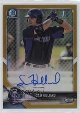 2018 Bowman Chrome Prospect Gold Refractor 12/50 Sam Hilliard #CPA-SHI Auto v9t