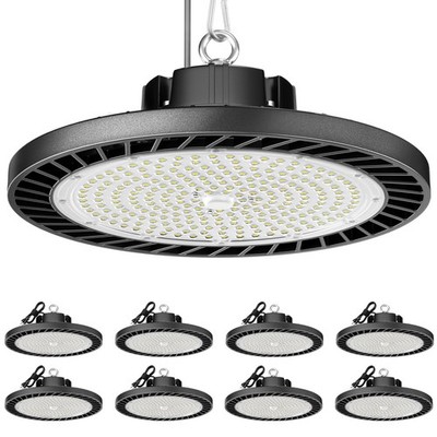 8 Pack LED High Bay Lights 200W, 30000LM 6500K UFO High Bay Led Shop Lights A...