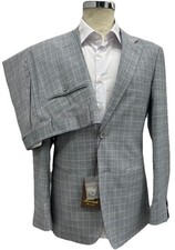 ABITO UOMO PRINCIPE DI GALLES GRIGIO CHIARO FRESCO LANA 46 48 50 52 54 56 58 DR6