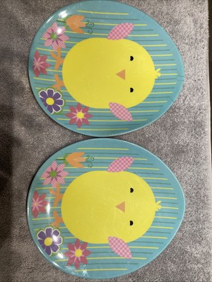 Easter Chick Set Of 2 Melamine Dinner Plates