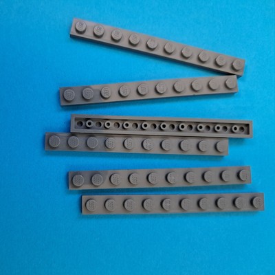 Lego Basic 9 Platten 1x10 neu-dunkelgrau #4477 