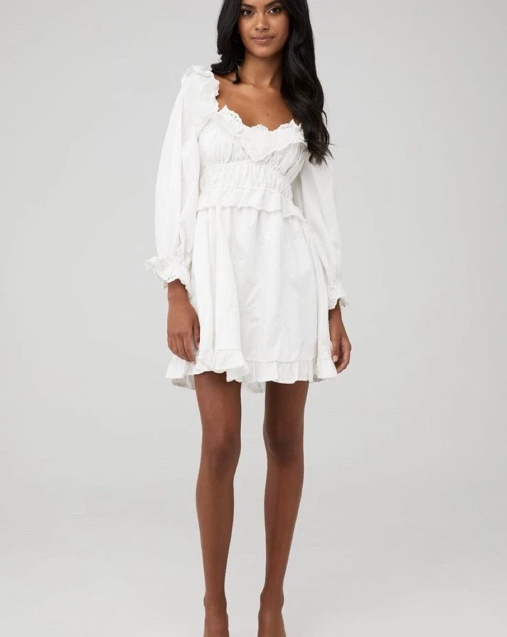 for love of lemons white dress & Tea Time Babydoll | White/Floral | Size M The For Love FOR LOVE & LEMONS ANDREA
