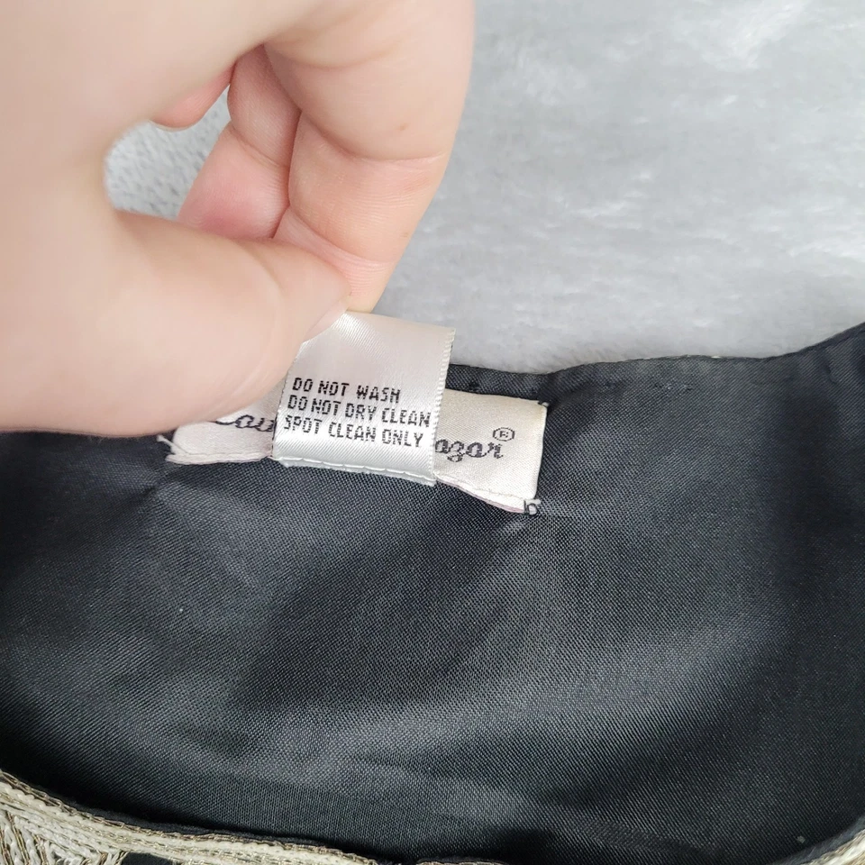 Blazer chaqueta de noche para mujer Laurence Kazar seda bordada pequeña talla L PL Foto 3 de 4