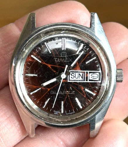 Vintage Timex Pulp Fiction Vincent Vega Watch Red Dial Quartz Repair