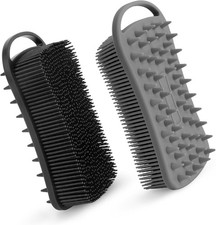 2 PCS Soft Silicone Body Scrubber, 2 in 1 Exfoliating Shower Bath Scrubber,