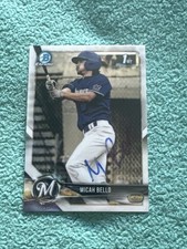 2018 1stBowman Chrome Draft #BDC111 Micah Bello (RC) IP Signed Milwaukee Brewers