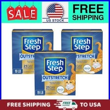  3 pack Fresh Step Long-Lasting Concentrated Clumping Cat Litter, 19 lbs
