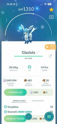!!! Pokémon GO  SHINY Glaziola von 2020 Lucky Trade! Selten!