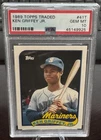 1989 KEN GRIFFEY JR TOPPS TRADED ROOKIE PSA 10  MARINERS NEW LABEL 50-50? (925)