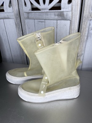NIKE Air Force 1 Clear PHANTOM WHITE RAIN BOOTS WOMEN Size 7