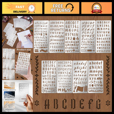 9PCS Metal Stencils for Wood Burning  Engraving - Letter Stencils for DIY Craft