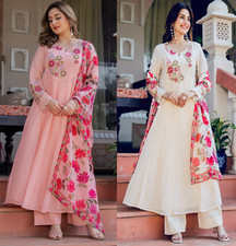 Pakistani Designer Ethnic Anarkali Suit Indian Party Wear Kurti Pant Dupatta Set