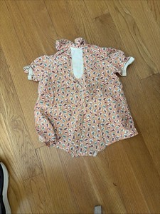Vintage Animal Feed Sack Romper Cotton Handmade