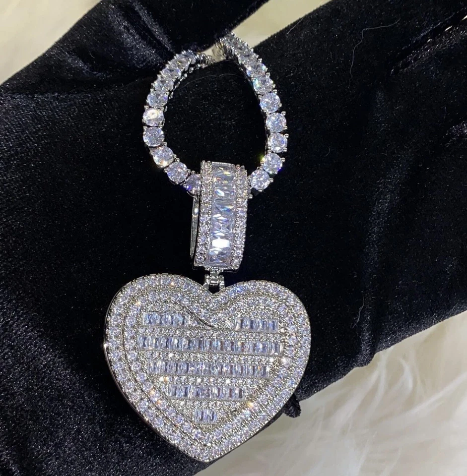 Foto colgante corazón personalizado (mensajeme imagen y deseo color)