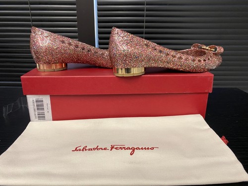 Ferragamo Jelly multi color glitter rubber ballerinas Size 5.5 US - Picture 6 of 7