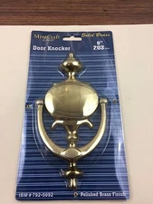 Mintcraft HR4005PB 8 Inch Door Knocker Solid Brass With Polished Brass Finish