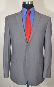 Caravelli-38R-Slim-Fit-Sport-Coat-Blazer-Suit-Jacket-Gray-Polyester-Blend