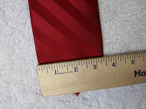 Croft & Barrow Regimental 100% Silk Striped Neck Tie Red - Picture 6 of 7