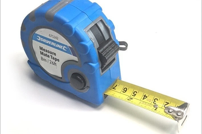 Silverline 8m Tape Measure - Imperial and metric, black/blue (Pack Of 1) - Image 2 of 3