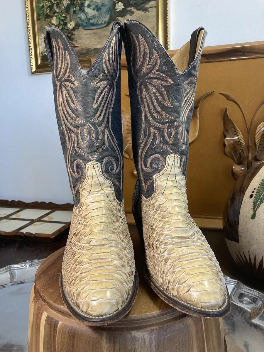 Laredo womens Genuine Python Snake Skin Boots Vintage sz 8.5