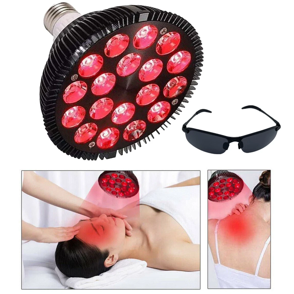 LED Red Light Therapy Bulb 660nm 850nm Deep Near Infrared Combo Skin Pain Relief