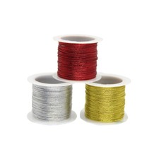 3PCS Label String Metallic Stretch Cord Ribbon Tag Cords Jewelry Making Silk