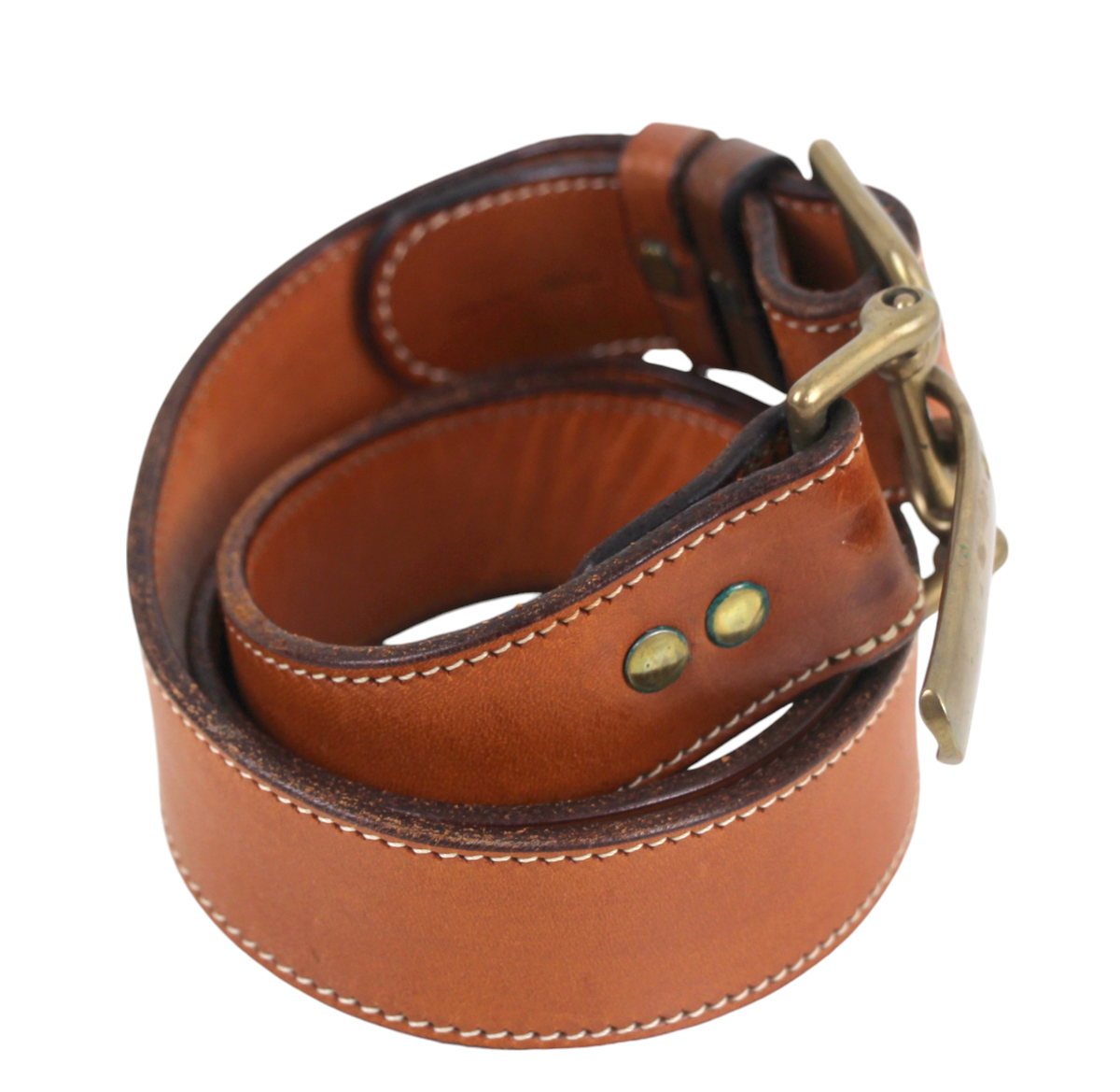 DKNY BROWN LEATHER BELT DKNY Vintage Leather Braided Belt Sz M/L Brown... | Depop main image 3