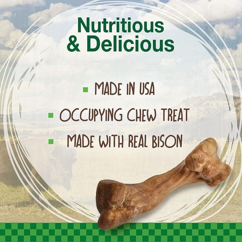 Nylabone Healthy Edibles WILD Natural LongLasting Dog Bone Bison Flavor 2 Treats - Picture 7 of 8