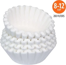 Coffee Filters 8-12 Cup, 200 Count, Basket Coffee Filter, Paper Filters White