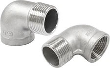 2Pcs 304 Stainless Steel 90 Degree Elbow 3/4" NPT Threaded Pipe Fitting Female X