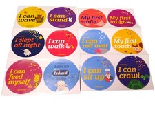 Baby, Toddler Kid Stickers Belly Badges 12 Decals Lot 4"
