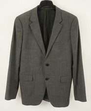 Theory Men's 40R Gray Dobby Weave Wool Blend Stretch Vented Two Button Blazer