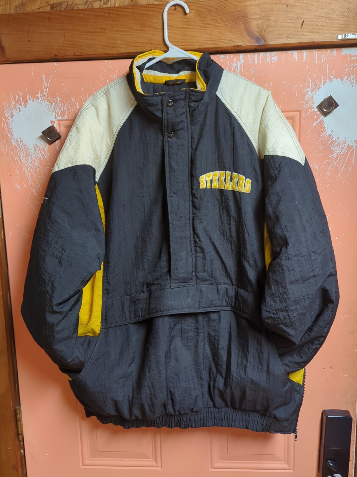 Vintage Pittsburgh Steelers Jacket 1/2 Zip Pullover 90s  Reebok Size XL