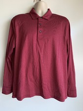 UNTUCKit Damaschino Diamond Birdseye Polo Shirt Men's XL Red Long Sleeve